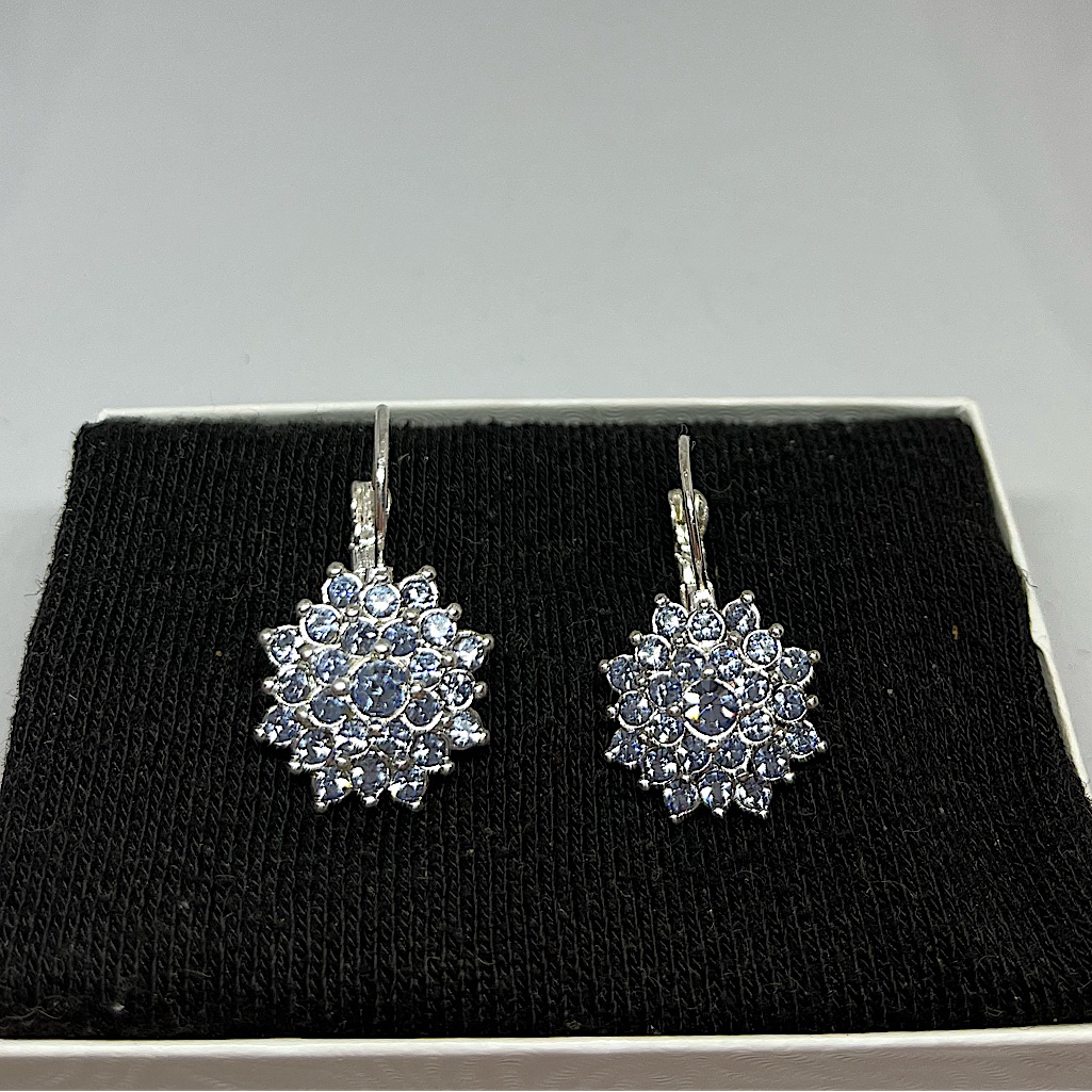 Bling Blue Diamond Earrings